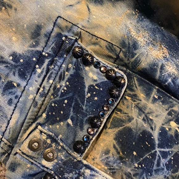 Cargo Robins Jeans With Crystals Sz 34 - Picture 7 of 9
